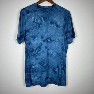 Lululemon Always Agile Short‎ Sleeve Shirt Mens S Diamond Dye True Navy Chambray